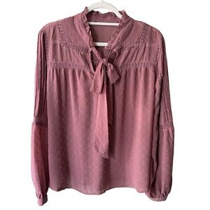 Source Unknown Dusty Pink Blouse Size L Feminine Romantic Vintage Inspired Work